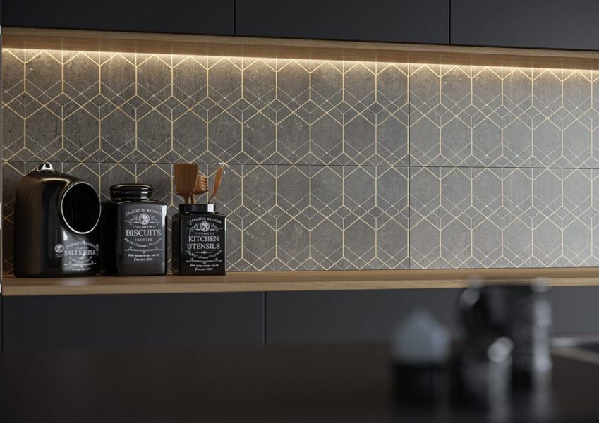 Плитка керамогранитная Softcement Graphite Decor Geo RECT 297x1197x8 Cerrad 5903313315203 фото