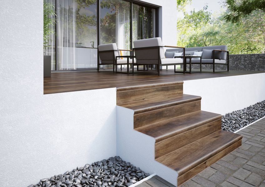 Ступень с капиносом V-shape Mattina Marrone 320-50x1202x10 Cerrad 5902510801571 фото