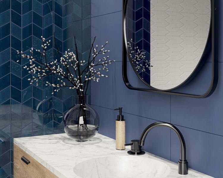 Плитка стінова Nightwish Blue RECT 250x750x9 Paradyz S-R-250X750-1-NIGH.BL фото