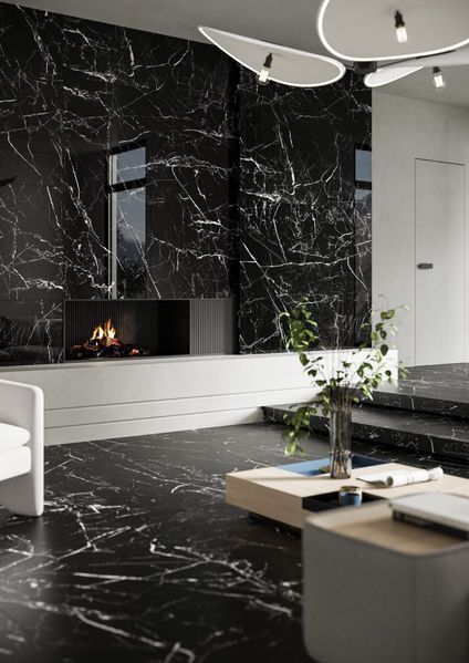 Плитка керамогранитная Marmo Marocco Black RECT 1197x2797x6 Cerrad 5903313331012 фото