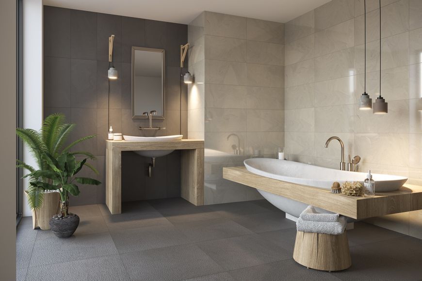 Плитка керамогранітна Rockstone Grafit RECT POL 598x598x9 Paradyz QPR-598X598-1-ROCK.GT --- 3 фото