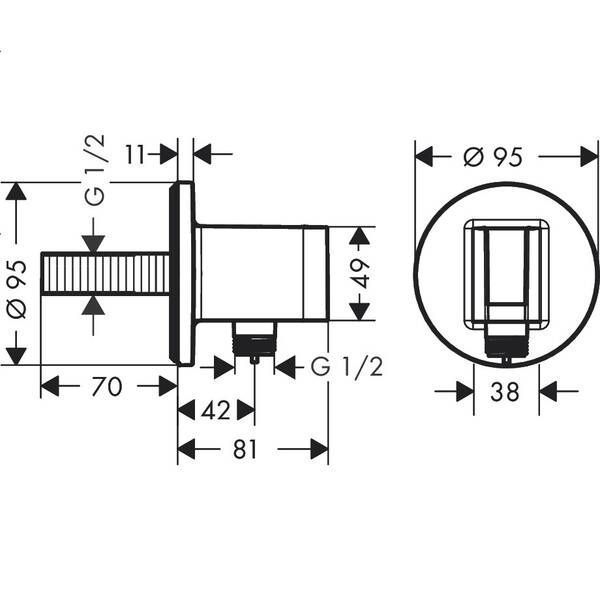 Шлангове підключення Hansgrohe FixFit S 26888000 з тримачем для душу 530138 фото