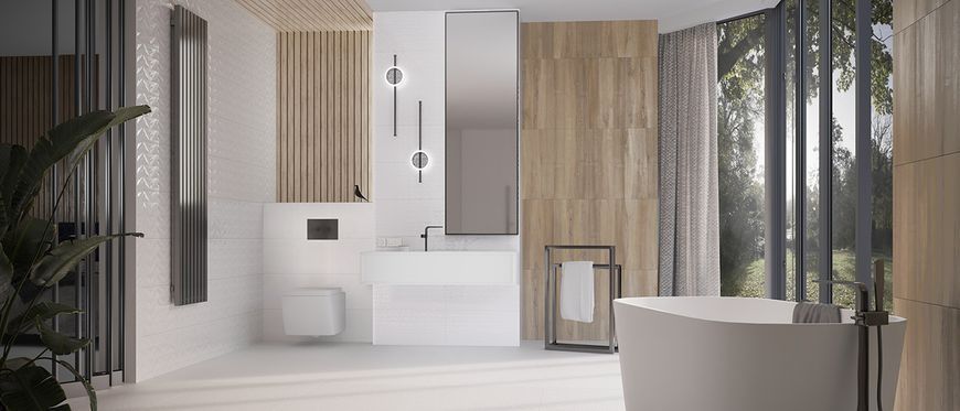 Плитка стінова White Chevron RECT MAT 300x600x8,5 Konskie 5903943502332 фото