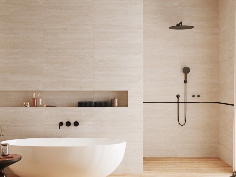 Плитка стінова Travertin Cream RECT 250x750x9 Ceramika Color 5903943500017 фото