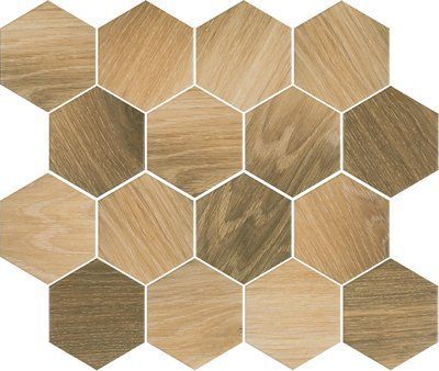 Мозаїка Wood Natural Mix Heksagon MAT 220x255 Paradyz M-P-220X255-1-UNIW.WONAMX фото