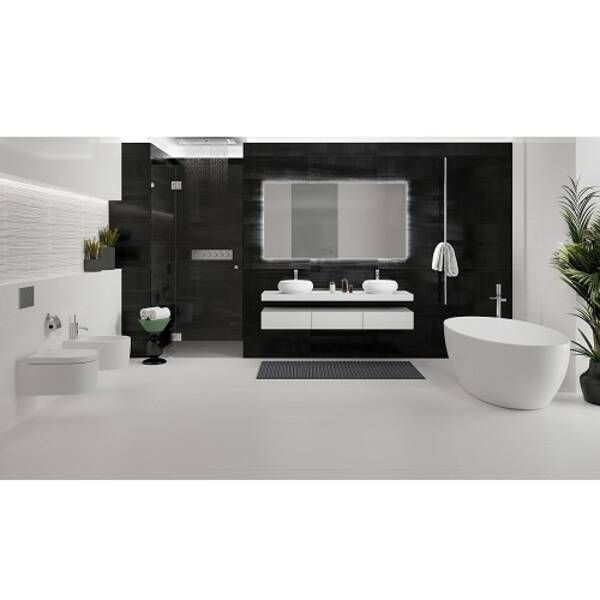Плитка Opoczno Pl Black Shadow Graphic Satin 25х75 см 488025 фото