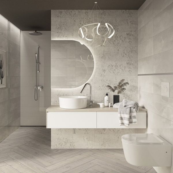 Плитка настенная Silence Silver Carpet Dekor RECT 250x750x9 Paradyz S-R-250X750-1-SILE.SICA фото