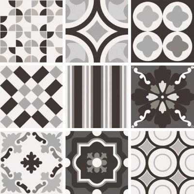 Плитка керамогранітна CSAPBWMX20 Patchwork B&W Mix 200x200x10 Sant'agostino CSAPBWMX20 фото