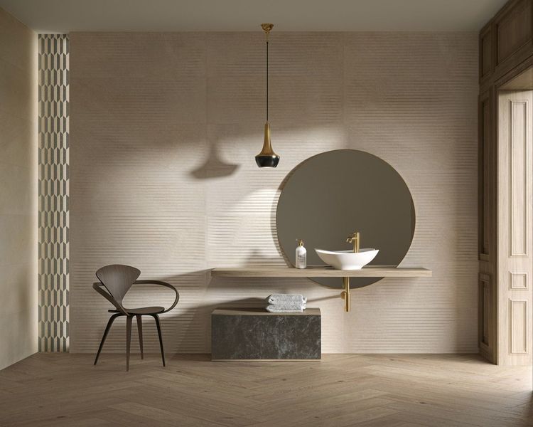 Плитка настенная Mystic Shadows Beige RECT STR 398x1198x11 Paradyz SSR-0,4X1,2-1-MYSH.BE фото