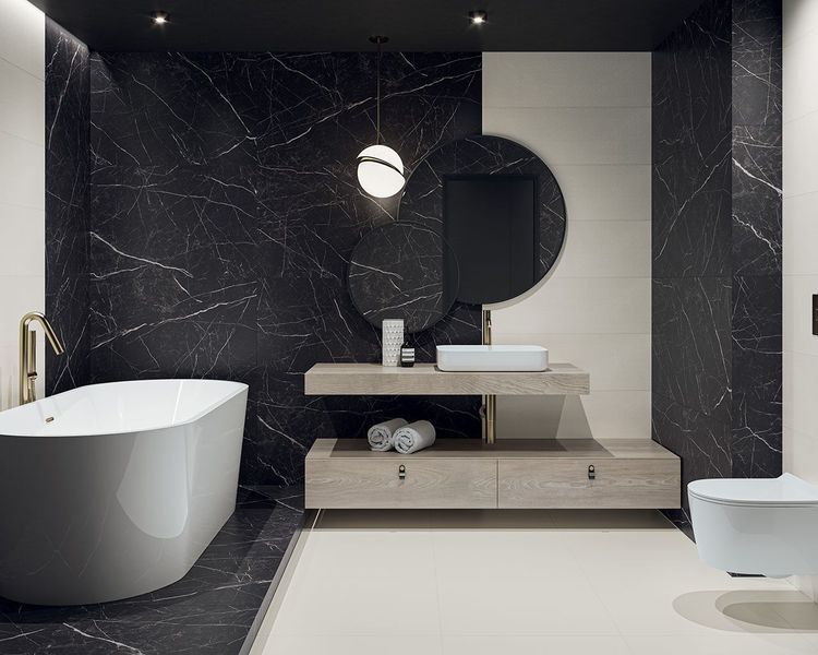 Плитка керамогранитная Artstone Black RECT 598x1198x10 Paradyz R-R-0,6X1,2-1-ARTS.BK фото