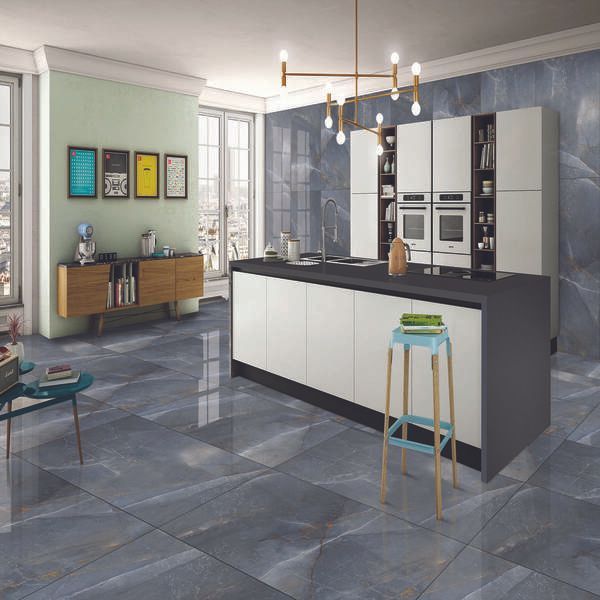 Керамограніт Almera Ceramica-2 Unico Blue Pol 75x150 см 503502 фото