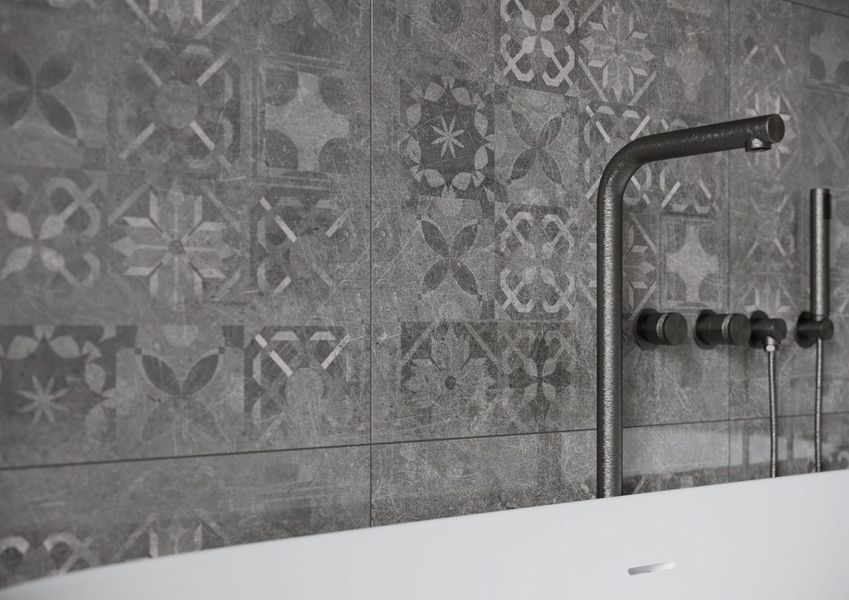Плитка керамогранітна Softcement Graphite Decor Patchwork RECT 597x597x8 Cerrad 5903313318044 фото