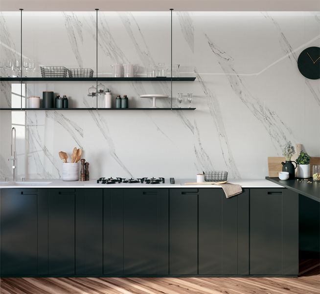 Плитка керамогранитная Jewels Calacatta Reale Luc JW 02 POL 600х1200x9 Mirage TV13 фото