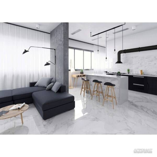 Керамограніт Argenta Carrara White Shine 60x60 см 478942 фото