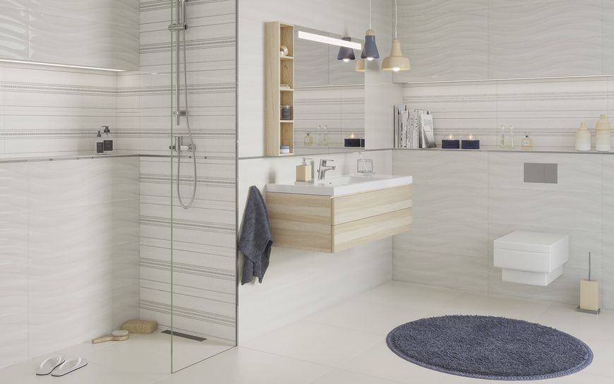Плитка стінова Living Grey Wave RECT 250х750 Ceramika Color 5902627430169 фото