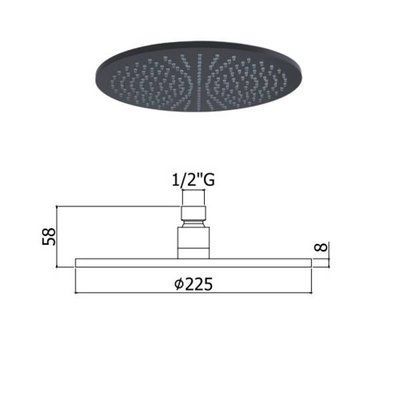 Верхній душ Paffoni Syncro ZSOF 074 NO 225 мм 387238 фото